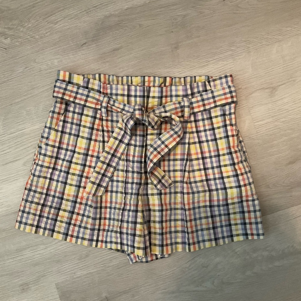 Plaid Women's Shorts with Belt
